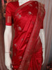 Queen Pink Peacock Butta Zari Woven Design Crepe Silk Fancy Saree