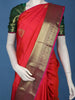 Queen Pink Peacock Motif Woven Pure Kanchipuram Silk Saree