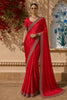 Queen Pink Satin Saree with Designer Border