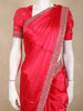 Queen Pink Satin Saree with Designer Border