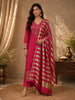 Queen Pink Sequins Embroidered Design Tissue Silk Palazzo Suit with Dupatta