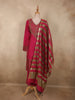 Queen Pink Sequins Embroidered Design Tissue Silk Palazzo Suit with Dupatta