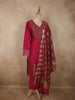 Queen Pink Sequins Embroidered Design Tissue Silk Palazzo Suit with Dupatta