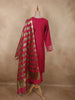 Queen Pink Sequins Embroidered Design Tissue Silk Palazzo Suit with Dupatta