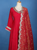 Queen Pink Stone Embellished Georgette Anarkali Suit With Scalloped Dupatta