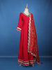 Queen Pink Stone Embellished Georgette Anarkali Suit With Scalloped Dupatta