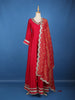 Queen Pink Stone Embellished Georgette Anarkali Suit With Scalloped Dupatta