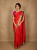 Queen Pink Striped Woven Design Pure Kanchipuram Silk Saree with Contrast Border