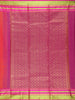 Queen Pink Striped Woven Design Pure Kanchipuram Silk Saree with Contrast Border