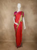 Queen Pink Striped Woven Design Pure Kanchipuram Silk Saree with Contrast Border