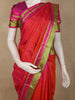 Queen Pink Striped Woven Design Pure Kanchipuram Silk Saree with Contrast Border