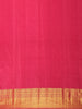 Queen Pink Striped Zari Woven Design Pure Kanchipuram Silk Saree with Zari Border