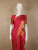Queen Pink Striped Zari Woven Design Pure Kanchipuram Silk Saree with Zari Border