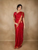 Queen Pink Floral Butta Woven Design Pure Kanchipuram Silk Saree with Zari Border
