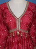 Queen Pink Floral Design Bead And Printed Work Georgette Gown - Diadem