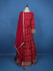 Queen Pink Floral Design Bead And Printed Work Georgette Gown - Diadem