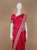 Queen Pink Floral Design Embroidered Georgette Saree - Diadem