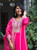 Queen Pink Floral Designed Georgette Salwar Suit