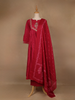 Queen Pink Floral Embroidered Cotton Salwar Suit - Diadem