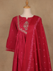 Queen Pink Floral Embroidered Cotton Salwar Suit - Diadem