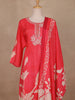 Queen Pink Floral Designed Semi Silk Salwar Suit - Diadem