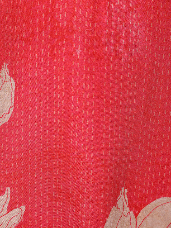 Queen Pink Floral Designed Semi Silk Salwar Suit - Diadem