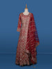 Queen Pink Floral Embroidery Net Bridal Gown - Diadem