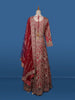 Queen Pink Floral Embroidery Net Bridal Gown - Diadem
