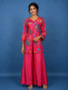 Queen Pink Floral Printed Synthetic Palazzo Suit