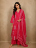 Queen Pink Floral Thread Embroidered Design Cotton Salwar Suit with Dupatta
