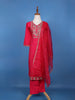 Queen Pink Semi Silk Embroidery Salwar Suit - Diadem