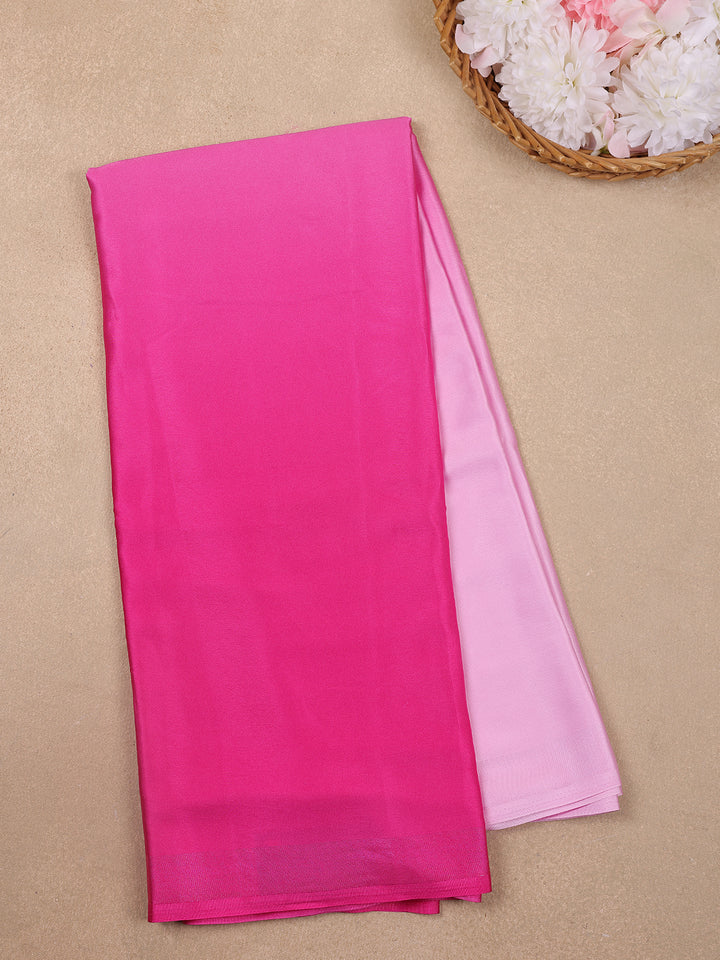 Queen Pink Solid Design Satin Saree - Diadem