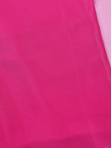 Queen Pink Solid Design Satin Saree - Diadem