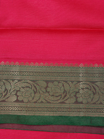 Queen Pink Solid Designed Woven Banarasi Silk Saree - Diadem