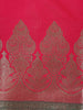 Queen Pink Solid Designed Woven Banarasi Silk Saree - Diadem
