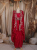 Queen pink Floral Sequins and Zari Embroidered Design Satin Skirt Top With Over Coat