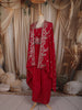 Queen pink Floral Sequins and Zari Embroidered Design Satin Skirt Top With Over Coat
