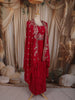 Queen pink Floral Sequins and Zari Embroidered Design Satin Skirt Top With Over Coat