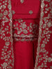 Queen pink Floral Sequins and Zari Embroidered Design Satin Skirt Top With Over Coat