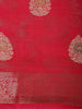Radiant Crimson Red Butta Zari Woven Design Semi Silk Saree with Ornamental Border