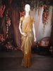Radiant Gold Butta Embroidered Design Pure Tissue Organza Saree with Scalloped Border