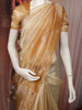 Radiant Gold Butta Embroidered Design Pure Tissue Organza Saree with Scalloped Border
