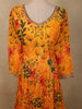 Radiant Marigold Yellow Floral Printed Design Georgette Anarkali Gown with Dupatta