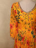 Radiant Marigold Yellow Floral Printed Design Georgette Anarkali Gown with Dupatta