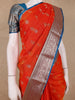 Radiant Orange Floral Motif Banarasi Silk Saree - Diadem