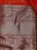 Radiant Orange Floral Motif Banarasi Silk Saree - Diadem