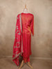 Radiant Rani Pink Floral Zari Embroidered Design Organza Straight Cut Salwar Suit