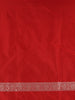Radiant Red Floral Design Banarasi Silk Saree - Diadem