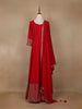 Radiant Red Panel Designed Anarkali Georgette Gown - Diadem