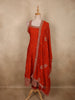 Radiant Vermilion Red Sequins Embroidered Design Silk Anarkali Salwar Suit with Dupatta